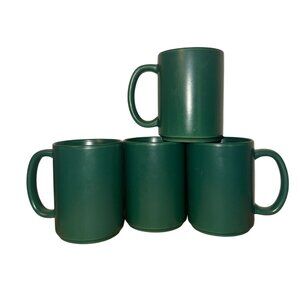 DESIGNPAC Green Holiday Coffee Mugs Set Of 4 Ceramic Drinking Cups